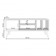 Televízny stolík Tugiba, 150 cm, čierna - 5