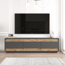 Televízny stolík Xema, 180 cm, borovica / šedá - 2