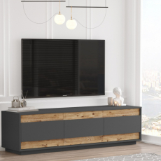 Televízny stolík Xema, 180 cm, borovica / šedá - 4