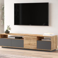Televízny stolík Xtreme, 180 cm, borovica / šedá - 4