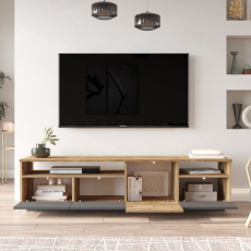 Televízny stolík Xtreme, 180 cm, borovica / šedá - 5
