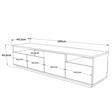 Televízny stolík Xtreme, 180 cm, borovica / šedá - 7