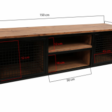 Televízny stolík Zeno, 150 cm, čierna - 6