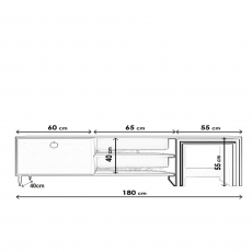 Televízny stolík Zigon, 180 cm, dub - 7