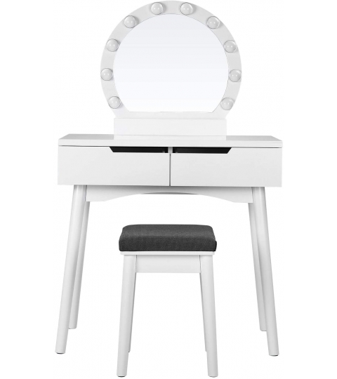 Toaletní stolek Ariel, 131 cm, bílá