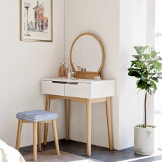 Toaletní stolek Athena, 128 cm, bílá / dub - 3