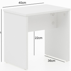Toaletní stolek Ora, 131 cm, bílá - 5