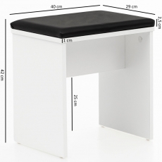 Toaletní stolek Ora, 81 cm, bílá - 5