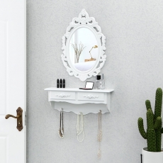 Toaletní zrcadlo s policí Emre, 55 cm, bílá - 2