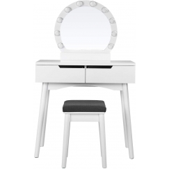 Toaletný stolík Ariel, 131 cm, biela