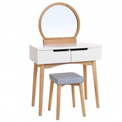 Toaletný stolík Athena, 128 cm, biela/dub