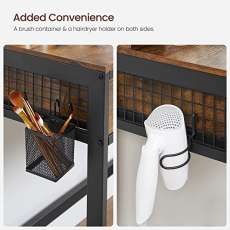 Toaletný stolík Fender, 141 cm, hnedá - 5