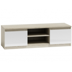 TV stolek Boner, 120 cm, bílá / dub sonoma