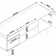 TV stolek Chantal, 140 cm, černá / šedá - 5