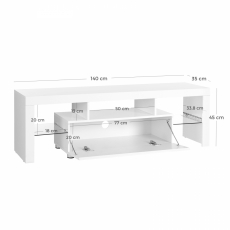 Tv stolek Ellie, 140 cm, bílá - 7