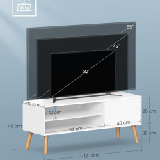 TV stolek Eowyn, 120 cm, bílá - 4