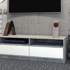 TV stolek Karo, 120 cm, bílá / tmavý beton - 2