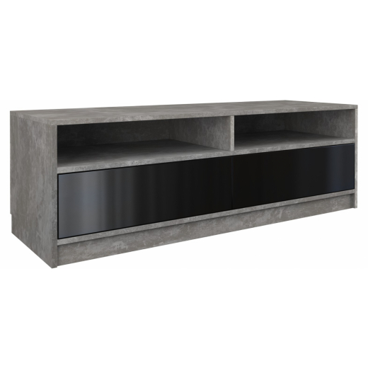 TV stolek Karo, 120 cm, tmavý beton / černá - 1
