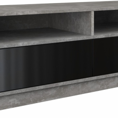 TV stolek Karo, 120 cm, tmavý beton / černá - 1