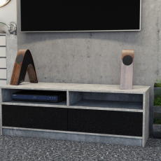 TV stolek Karo, 120 cm, tmavý beton / černá - 2