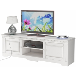Tv stolek Linde, 175 cm, bílá