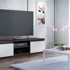 TV stolek Malwa, 140 cm, bílá / tmavě hnědá - 2