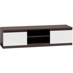TV stolek Malwa, 140 cm, bílá / tmavě hnědá