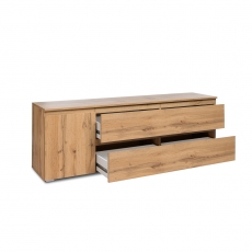 TV stolek s dveřmi a zásuvkami Picture, 160 cm, medový dub - 5