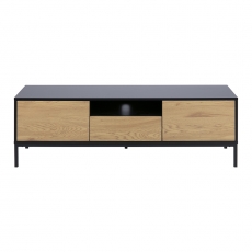 TV stolek s dveřmi a zásuvkou Seashell, 140 cm, dub - 3