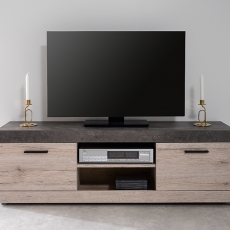 TV stolek s dveřmi Bruk, 140 cm, Sorrento dub/beton - 3