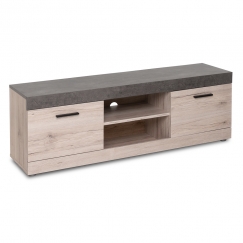 TV stolek s dveřmi Bruk, 140 cm, Sorrento dub/beton