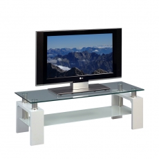 TV stolek se skleněnou deskou Aron, 118 cm - 1