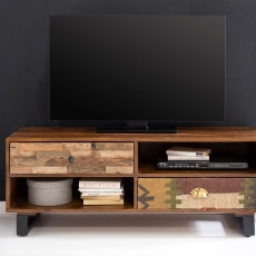 TV stolek se zásuvkami Patna, 120 cm, mangové dřevo - 7