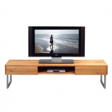 TV stolek se zásuvkami Tessa, 160 cm, masiv/nerez - 2