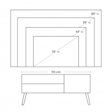 Tv stolek Stella, 110 cm, bílá - 6