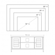 Tv stolek Stella, 110 cm, hnědá / černá - 5