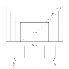 Tv stolek Stella, 110 cm, hnědá / černá - 6