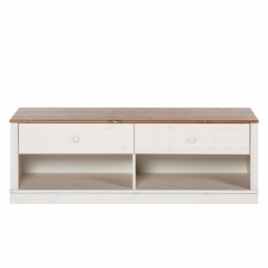Tv stolík Anat, 136 cm, biela/borovica