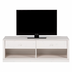 Tv stolík Anat, 136 cm, biela