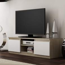 TV stolík Boner, 120 cm, biela / dub sonoma - 2