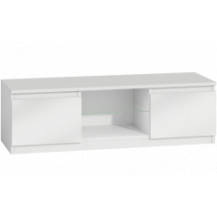 TV stolík Boner, 140 cm, biela lesk