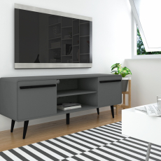 TV stolík Chantal, 140 cm, čierna / šedá - 2