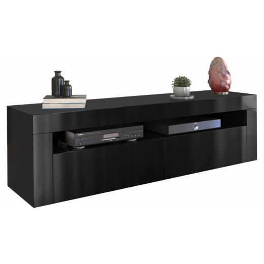 TV stolík Deko I, 160 cm, čierna lesk - 1