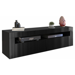 TV stolík Deko I, 160 cm, čierna lesk