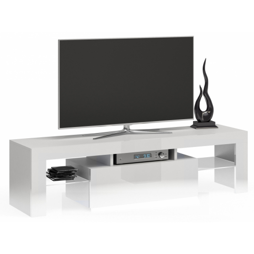 TV stolík Deko II, 140 cm, biela lesk - 1