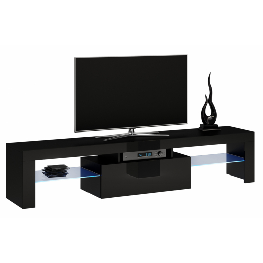 TV stolík Deko II, 160 cm, čierna lesk - 1