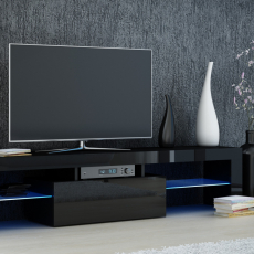 TV stolík Deko II, 160 cm, čierna lesk - 2