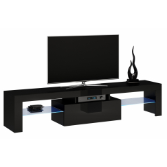 TV stolík Deko II, 160 cm, čierna lesk