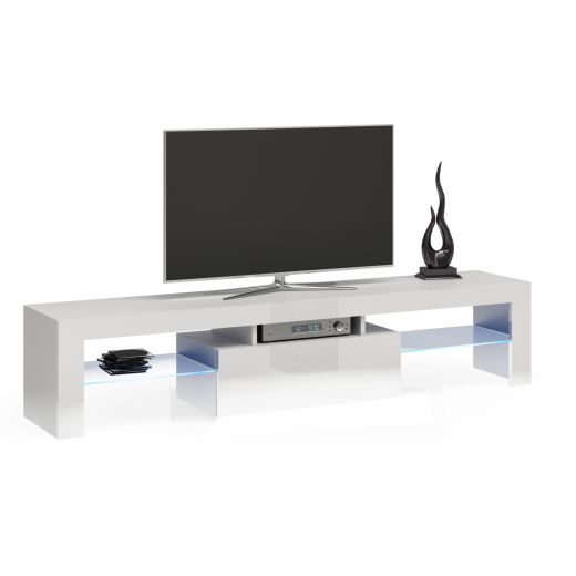 TV stolík Deko III, 140 cm, biela lesk - 1