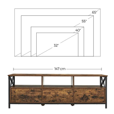 TV stolík Entropy, 147 cm, hnedá - 6